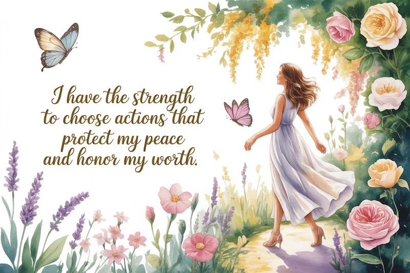 I have the strength to choose actions that protect my peace and honor my worth